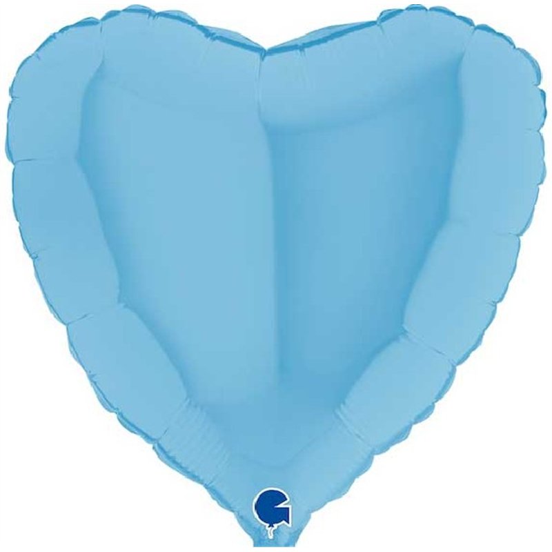 18in HEART MATTE BLUE FOIL BALLOON