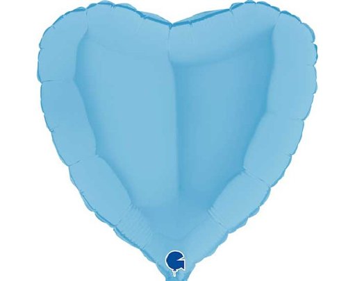 18in HEART MATTE BLUE FOIL BALLOON