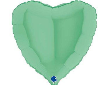 18in HEART MATTE GREEN FOIL BALLOON