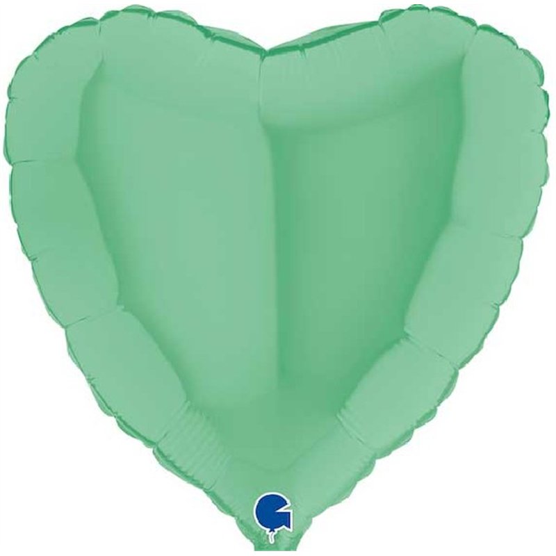 18in HEART MATTE GREEN FOIL BALLOON