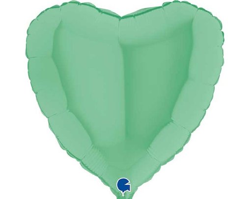 18in HEART MATTE GREEN FOIL BALLOON