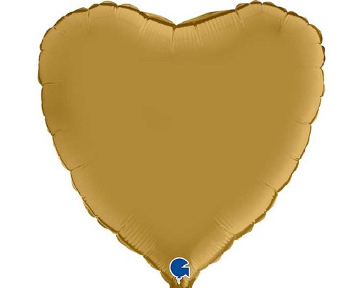18in HEART SATIN GOLD FOIL BALLOON