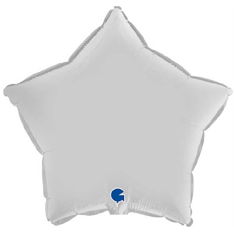 18in STAR SATIN WHITE FOIL BALLOON
