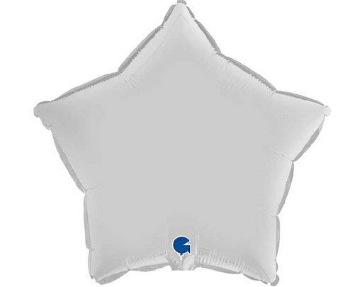 18in STAR SATIN WHITE FOIL BALLOON