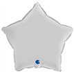 18in STAR SATIN WHITE FOIL BALLOON