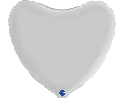 36in HEART SATIN WHITE FOIL BALLOON