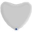 36in HEART SATIN WHITE FOIL BALLOON