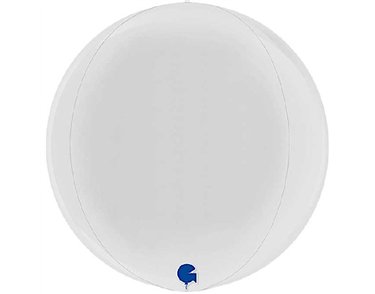 15in WHITE METALLIC GLOBE