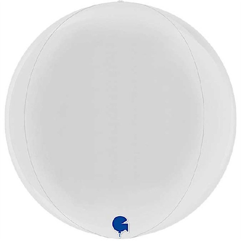 15in WHITE METALLIC GLOBE