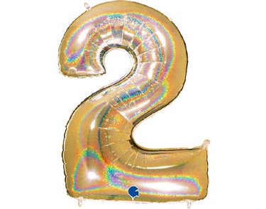 40in NO. 2 GLITTER HOLOGRAPHIC GOLD