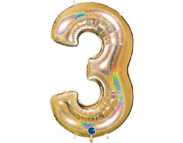 40in NO. 3 GLITTER HOLOGRAPHIC GOLD