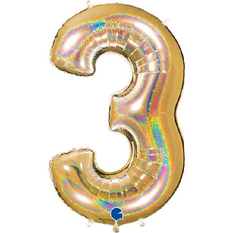 40in NO. 3 GLITTER HOLOGRAPHIC GOLD
