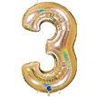 40in NO. 3 GLITTER HOLOGRAPHIC GOLD