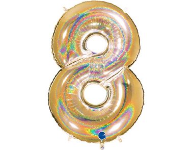 40in NO. 8 GLITTER HOLOGRAPHIC GOLD