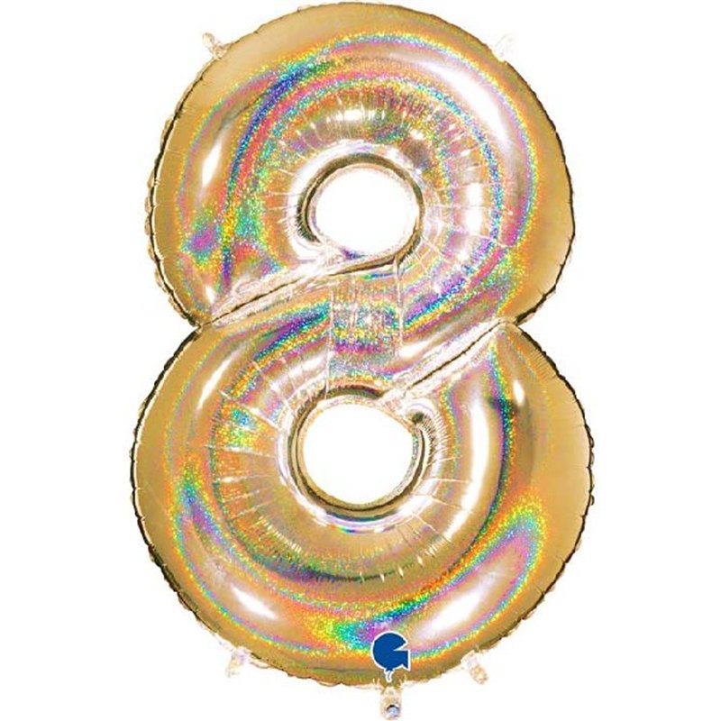 40in NO. 8 GLITTER HOLOGRAPHIC GOLD