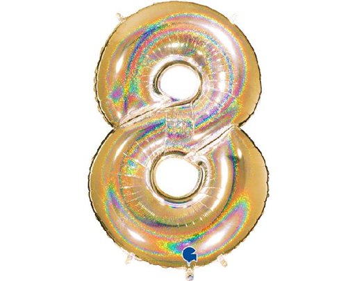 40in NO. 8 GLITTER HOLOGRAPHIC GOLD