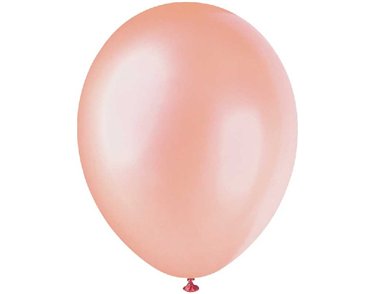 (8) 12in PEARL ROSE GOLD BALLOONS