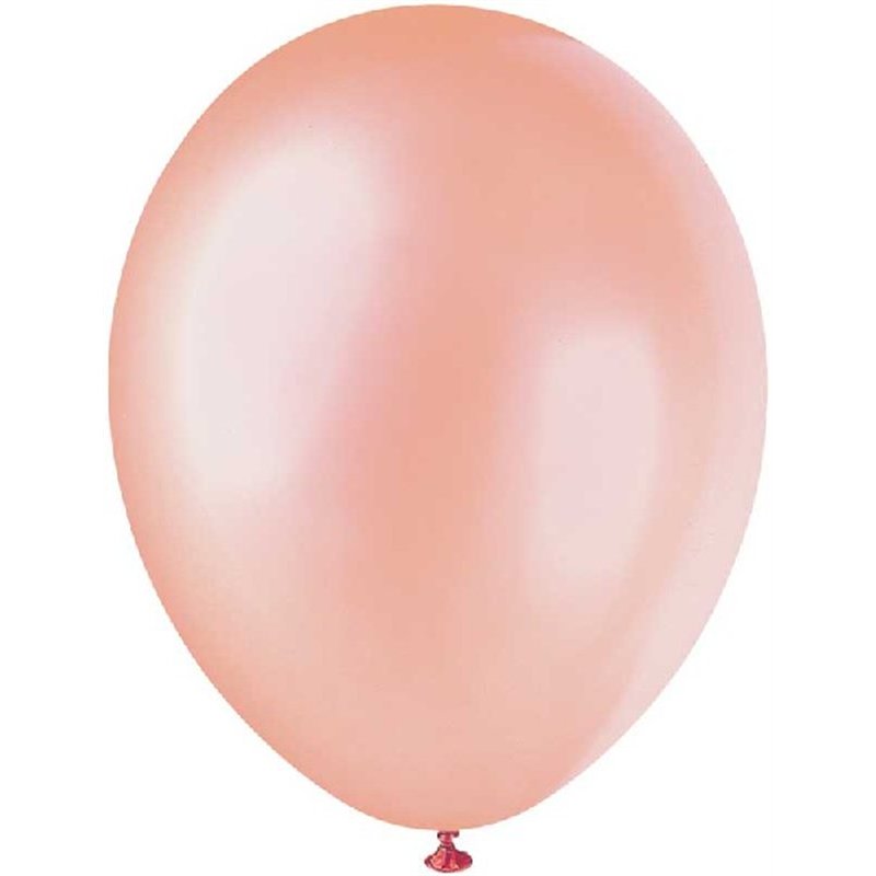 (8) 12in PEARL ROSE GOLD BALLOONS
