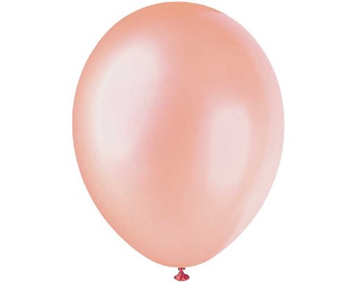 (8) 12in PEARL ROSE GOLD BALLOONS