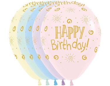 (25) 12IN B/DAY SUNSHINE PASTEL MATTE SEMPERTEX (20012458)