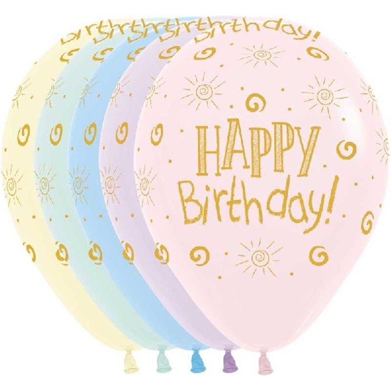 (25) 12IN B/DAY SUNSHINE PASTEL MATTE SEMPERTEX (20012458)