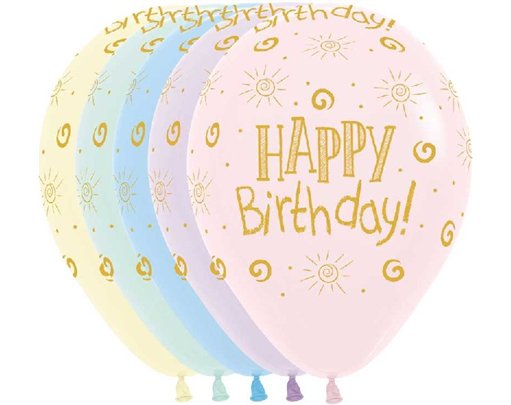 (25) 12IN B/DAY SUNSHINE PASTEL MATTE SEMPERTEX (20012458)