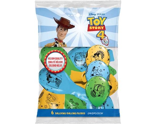 (6) 12in TOY STORY 4 BALLOONS