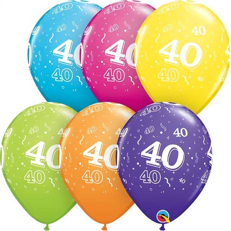 (25) 11IN ASST 40TH BIRTHDAY QUALATEX