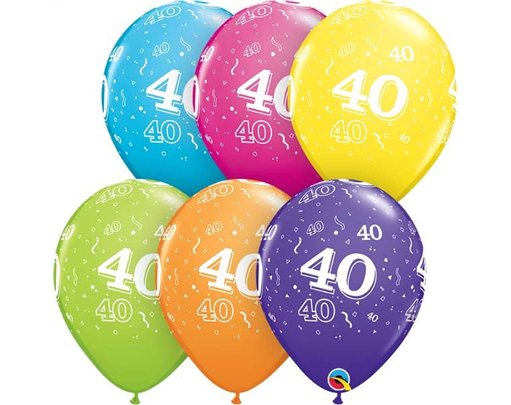(25) 11IN ASST 40TH BIRTHDAY QUALATEX