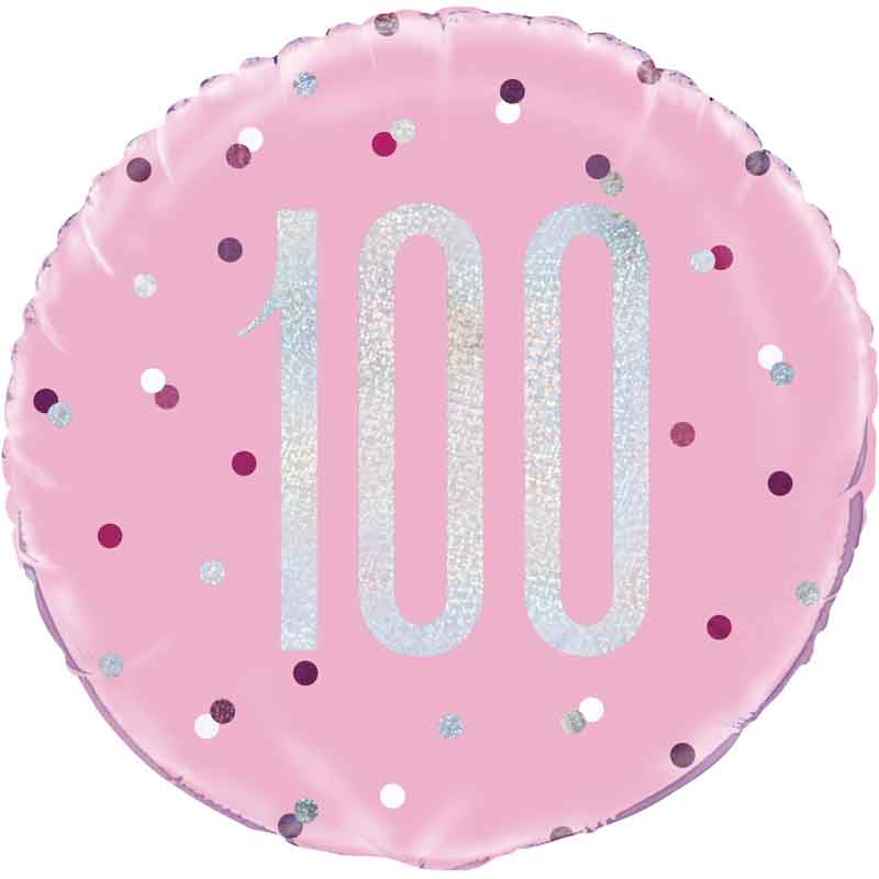 18in GLITZ PINK 100 FOIL BALLOON