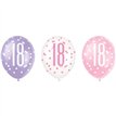 6PK 12in GLITZ PINK 18 BALLOONS