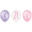 6PK 12in GLITZ PINK 21 BALLOONS