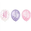 6PK 12in GLITZ PINK 40 BALLOONS