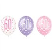 6PK 12in GLITZ PINK 60 BALLOONS