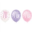 6PK 12in GLITZ PINK 70 BALLOONS