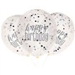 (6) 12in GLITZ BLACK CLEAR CONFETTI