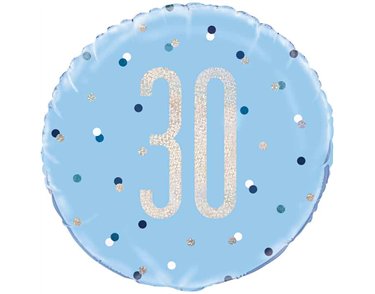 18in GLITZ BLUE 30 FOIL BALLOON