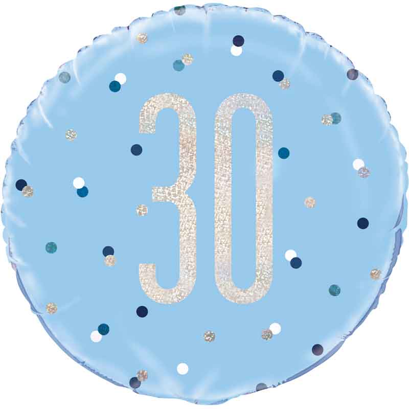 18in GLITZ BLUE 30 FOIL BALLOON
