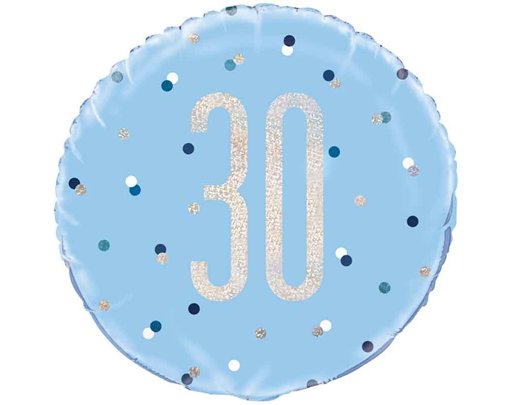 18in GLITZ BLUE 30 FOIL BALLOON