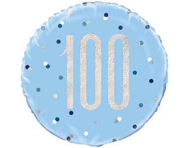 18in GLITZ BLUE 100 FOIL BALLOON