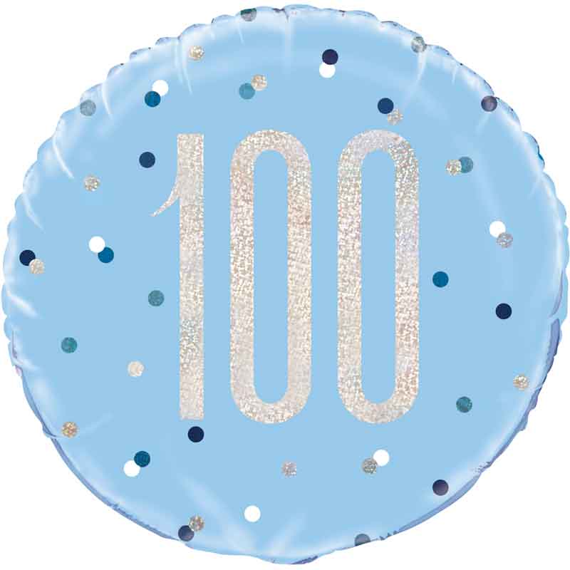 18in GLITZ BLUE 100 FOIL BALLOON