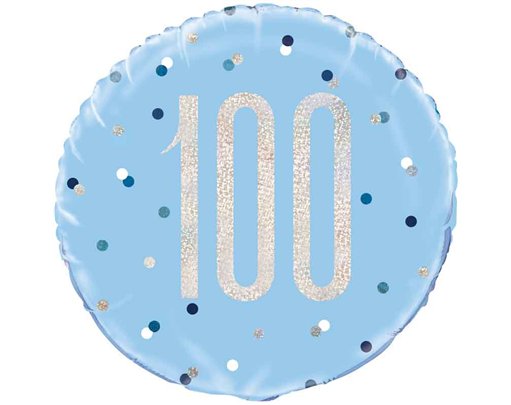 18in GLITZ BLUE 100 FOIL BALLOON