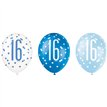 (6) 12in GLITZ BLUE 16 BALLOONS