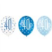 (6) 12in GLITZ BLUE 40 BALLOONS