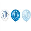 (6) 12in GLITZ BLUE 70 BALLOONS