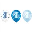 (6) 12in GLITZ BLUE 80 BALLOONS