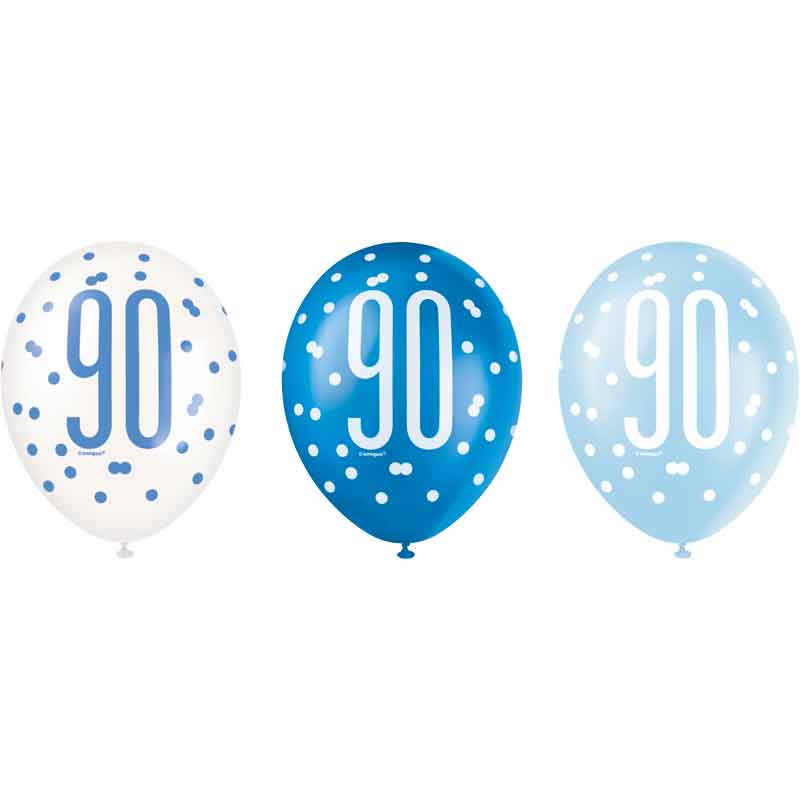 (6) 12in GLITZ BLUE 90 BALLOONS