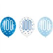 (6) 12in GLITZ BLUE 100 BALLOONS