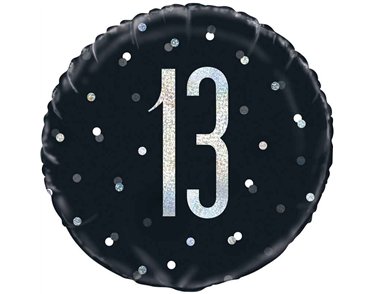 BLACK GLITZ 13 FOIL BALLOON