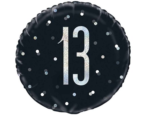 BLACK GLITZ 13 FOIL BALLOON